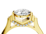 Yellow gold Oval Cut Brilliant Solitaire Diamond Ring with Channel Set Band and Bar Prong Setting_16