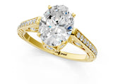 Yellow gold Oval Cut Cathedral Pave Diamond Engagement Ring with Six-Prong Setting_56