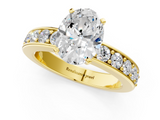 Yellow gold Oval Cut Channel Set Diamond Engagement Ring with Four-Prong Setting_246