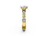 Yellow gold Oval Cut Channel Set Diamond Engagement Ring with Four-Prong Setting_247