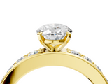 Yellow gold Oval Cut Channel Set Diamond Engagement Ring with Four-Prong Setting_249