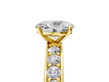 Yellow gold Oval Cut Channel Set Diamond Engagement Ring with Four-Prong Setting_250