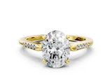 Yellow gold Oval Cut Channel Set Solitaire Engagement Ring with Four-Prong Setting_212