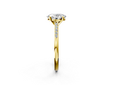 Yellow gold Oval Cut Channel Set Solitaire Engagement Ring with Four-Prong Setting_214