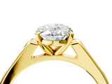 Yellow gold Oval Cut Channel Set Solitaire Engagement Ring with Four-Prong Setting_216