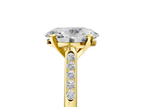 Yellow gold Oval Cut Channel Set Solitaire Engagement Ring with Four-Prong Setting_217