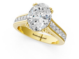 Yellow gold Oval Cut Channel Set Solitaire Engagement Ring with Prong Setting_32