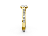 Yellow gold Oval Cut Channel Set Solitaire Engagement Ring with Prong Setting_33