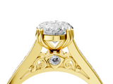 Yellow gold Oval Cut Channel Set Solitaire Engagement Ring with Prong Setting_35