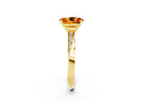 Yellow gold Oval Cut Citrine Engagement Ring with Side Stone Accents and Four-Prong Setting_29