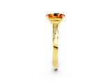 Yellow gold Oval Cut Citrine Engagement Ring with Side Stone Accents and Four-Prong Setting_74