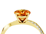 Yellow gold Oval Cut Citrine Engagement Ring with Side Stone Accents and Four-Prong Setting_76