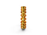 Yellow gold Oval Cut Citrine Eternity Band with Shared Prong Setting_2