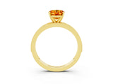 Yellow gold Oval Cut Citrine Milgrain Pavé Engagement Ring with Four-Prong Setting_15