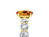 Yellow gold Oval Cut Citrine Prong Setting with Side Stones on a Pave Band_5