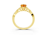 Yellow gold Oval Cut Citrine Solitaire Celtic Knot Ring with Four-Prong Setting_15