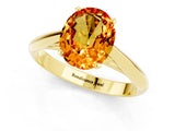 Yellow gold Oval Cut Citrine Solitaire Engagement Ring with Cathedral Setting and Four-Prong Mount_25