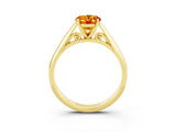 Yellow gold Oval Cut Citrine Solitaire Engagement Ring with Cathedral Setting and Four-Prong Mount_27