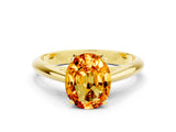 Yellow gold Oval Cut Citrine Solitaire Engagement Ring with Cathedral Setting and Four-Prong Mount_72
