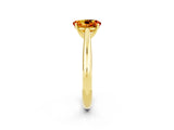 Yellow gold Oval Cut Citrine Solitaire Engagement Ring with Cathedral Setting and Four-Prong Mount_74