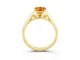 Yellow gold Oval Cut Citrine Solitaire Engagement Ring with Cathedral Setting and Four-Prong Mount_75