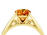 Yellow gold Oval Cut Citrine Solitaire Engagement Ring with Cathedral Setting and Four-Prong Mount_76