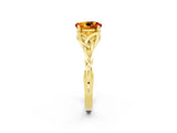 Yellow gold Oval Cut Citrine Solitaire Engagement Ring with Celtic Knot Band and Four-Prong Setting_2