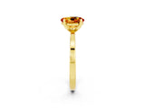 Yellow gold Oval Cut Citrine Solitaire Engagement Ring with Classic Band and Four-Prong Setting_26