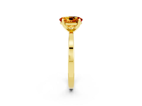 Yellow gold Oval Cut Citrine Solitaire Engagement Ring with Classic Band and Four-Prong Setting_26