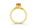 Yellow gold Oval Cut Citrine Solitaire Engagement Ring with Classic Band and Four-Prong Setting_27
