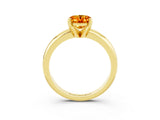 Yellow gold Oval Cut Citrine Solitaire Engagement Ring with Round Band and Four-Prong Setting_3