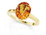 Yellow gold Oval Cut Citrine Solitaire Ring with Flower Prong Setting and Classic Band_37