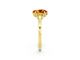 Yellow gold Oval Cut Citrine Solitaire Ring with Flower Prong Setting and Classic Band_38