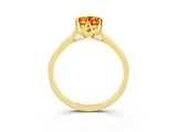 Yellow gold Oval Cut Citrine Solitaire Ring with Flower Prong Setting and Classic Band_39