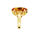 Yellow gold Oval Cut Citrine Solitaire Ring with Flower Prong Setting and Classic Band_41