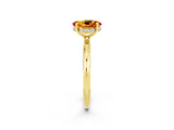 Yellow gold Oval Cut Citrine Solitaire Ring with Thin Band and Four-Prong Setting_14