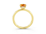 Yellow gold Oval Cut Citrine Solitaire Ring with Thin Band and Four-Prong Setting_15