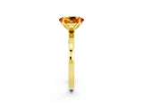 Yellow gold Oval Cut Citrine Solitaire Ring with Thin Band and Prong Setting_14