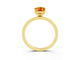 Yellow gold Oval Cut Citrine Solitaire Ring with Thin Band and Prong Setting_15
