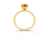 Yellow gold Oval Cut Citrine Solitaire Ring with Thin Band and Prong Setting_27