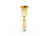 Yellow gold Oval Cut Citrine Solitaire Ring with Wide Band and Prong Setting_2