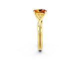 Yellow gold Oval Cut Citrine Solitaire Twist Band Prong Setting Ring_26