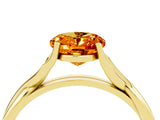 Yellow gold Oval Cut Citrine Solitaire Twist Band Prong Setting Ring_28