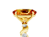 Yellow gold Oval Cut Citrine Solitaire Twisted Band with Round  Accents and Prong Setting_17