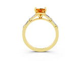Yellow gold Oval Cut Citrine Solitaire with Side Baguettes and Channel Set Band_3