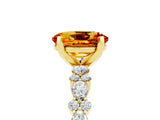 Yellow gold Oval Cut Citrine Solitaire with Side Stones, Pave Band, Four-Prong Setting_41