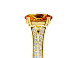 Yellow gold Oval Cut Citrine Split Shank Engagement Ring with Pavé Band_5