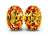 Yellow gold Oval Cut Citrine Stud Earrings_18