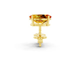 Yellow gold Oval Cut Citrine Stud Earrings_20