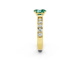 Yellow gold Oval Cut Cut Channel Set Diamond Engagement Ring with Four-Prong Setting_2